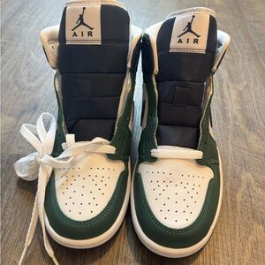 Jordan Green and White High-Top Sneakers